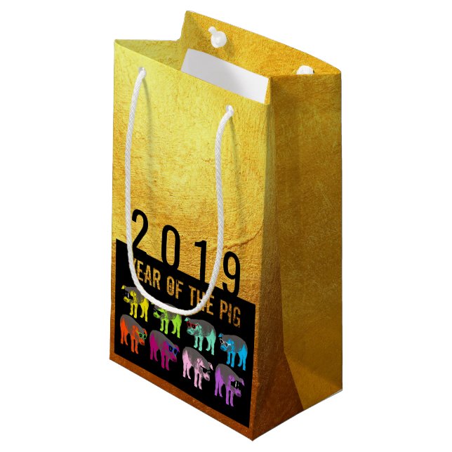 Pig Chinese New Year Zodiac Birthday S Gift Bag (Front Angled)