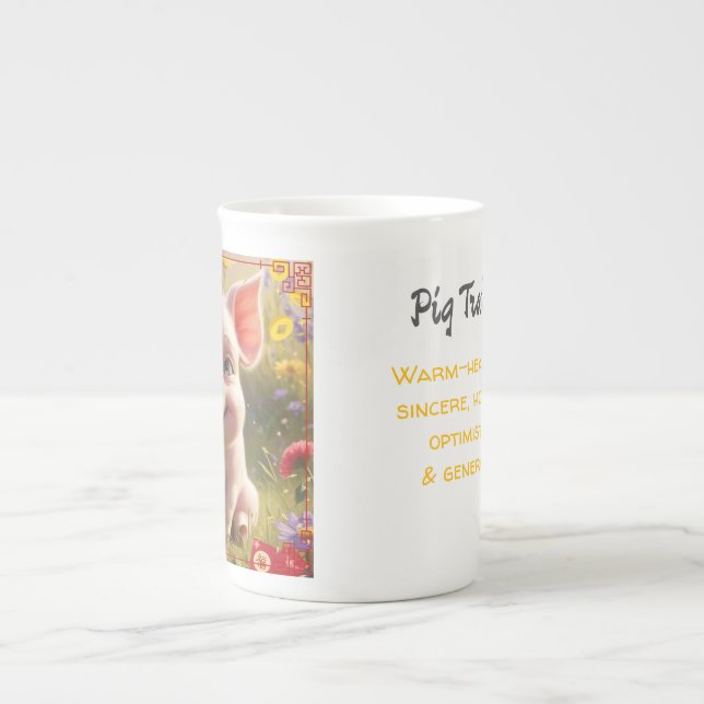 Pig - Chinese Zodiac Bone China Mug (Front)