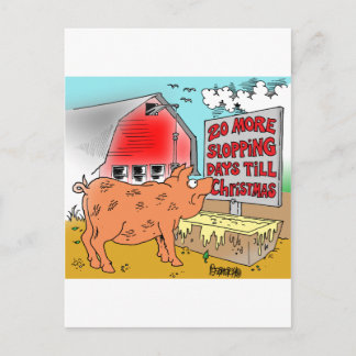 PIG / CHRISTMAS CARTOON GIFTWARE HOLIDAY POSTCARD