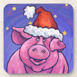 Pig Christmas Coaster