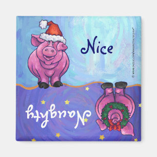 Pig Christmas Magnet