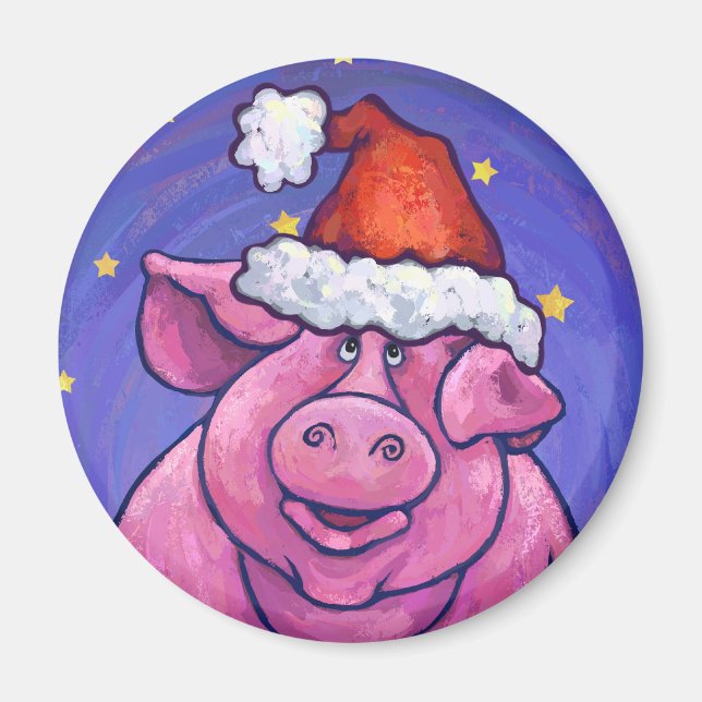 Pig Christmas Magnet (Front)