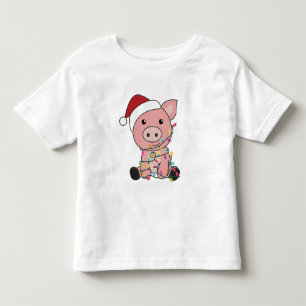 Pig Christmas Snow Winter Animals Pigs Toddler T-Shirt