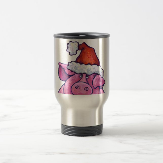 Pig Christmas Travel Mug (Center)