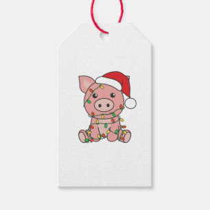 Pig Christmas Winter Animals Pigs Gift Tags