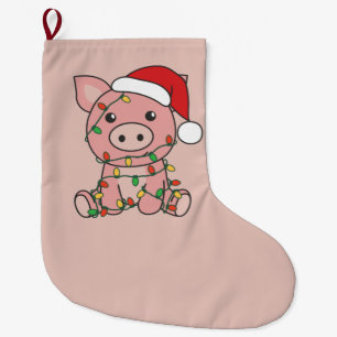 Pig Christmas Winter Animals Pigs Large Christmas  Large Christmas Stocking