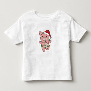 Pig Christmas Winter Animals Pigs Toddler T-Shirt