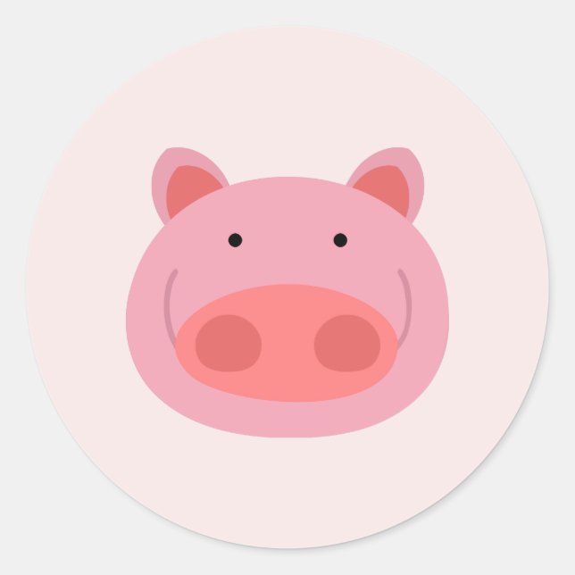 Pig Classic Round Sticker (Front)