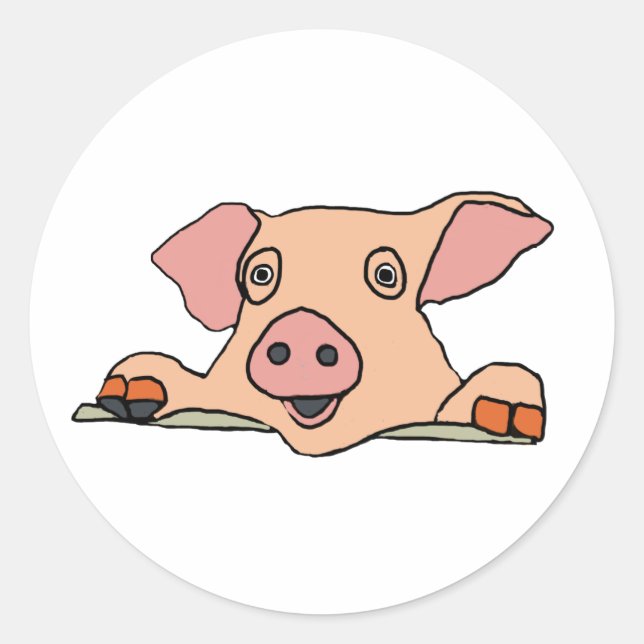 Pig Classic Round Sticker (Front)