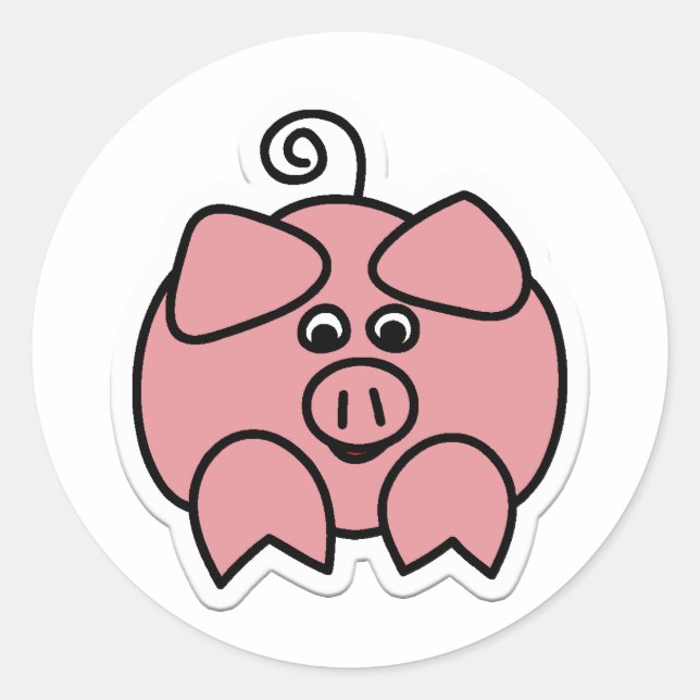 pig classic round sticker (Front)