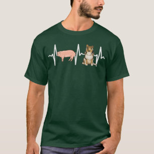 Pig Collie Heartbeat Dog Lover  T-Shirt