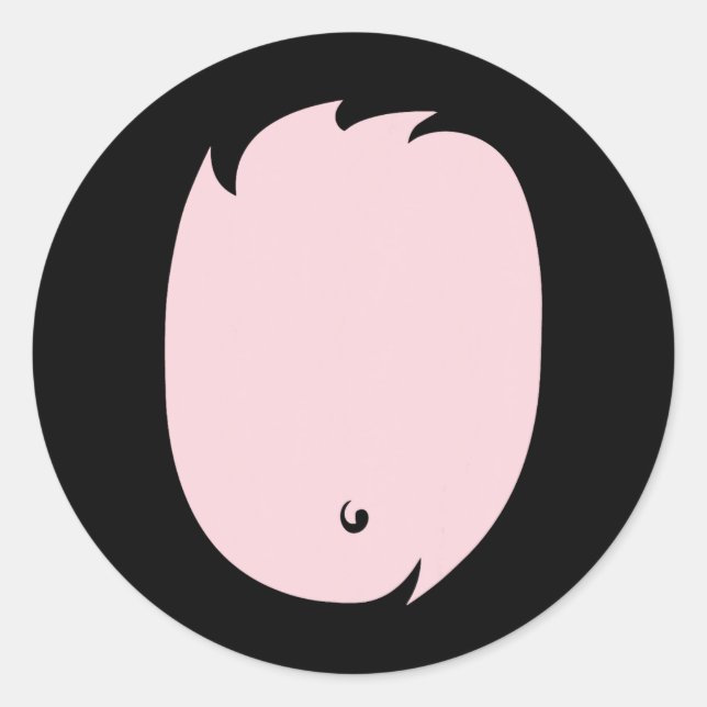 Pig Costume  Pink Fur Pig Belly Cute DIY Halloween Classic Round Sticker (Front)