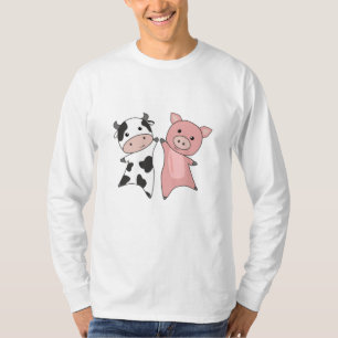 Pig Cow Piggy Cute Farm Animals T-Shirt