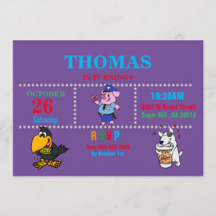 Pig, Crow, Dog Funny Invitation