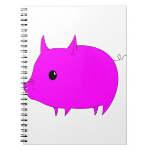 Pig Cute Magenta Animal Mammal Pink Animals Notebook