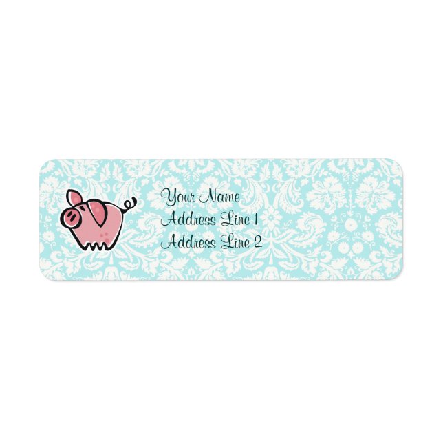 Pig; Cute Return Address Label (Front)