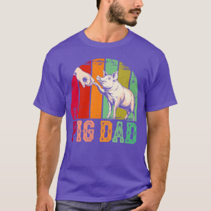 Pig Dad - Cute Retro Farm Animal Lover Father's Da T-Shirt