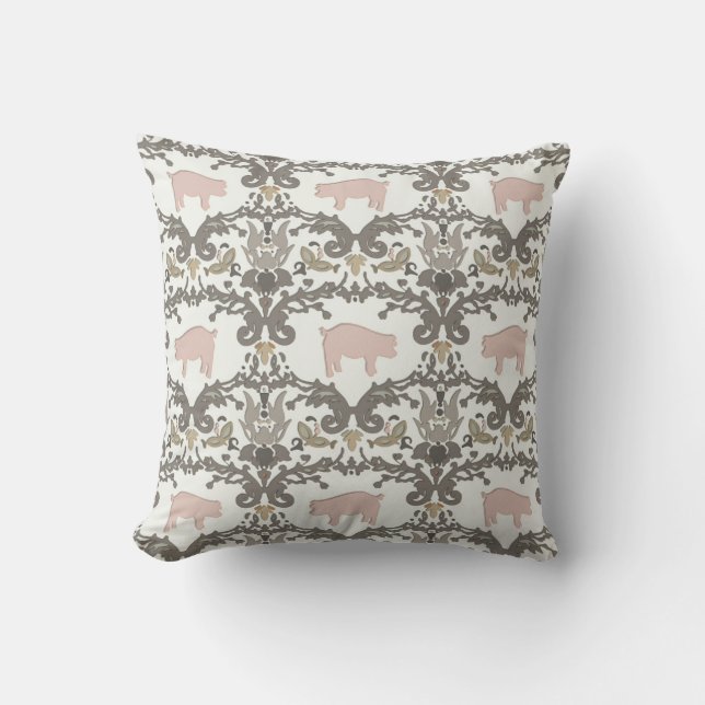 pig damask cushion (Front)