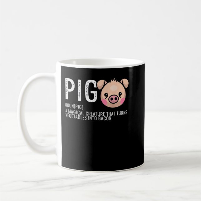 Pig Definition Bacon Funny Bacon Lovers Bacon  Coffee Mug (Left)