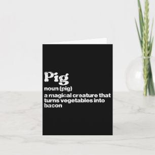 Pig Definition Bycon Funny Bbq Byrbecue Grill Men  Card