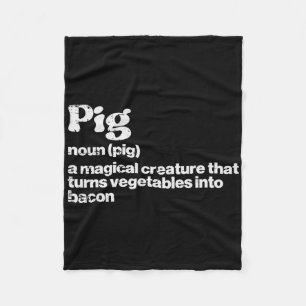 Pig Definition Bycon Funny Bbq Byrbecue Grill Men Fleece Blanket
