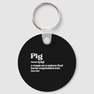 Pig Definition Bycon Funny Bbq Byrbecue Grill Men Key Ring