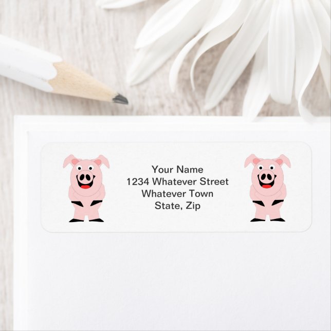 Pig Design Personalised Return Address Label (Insitu)