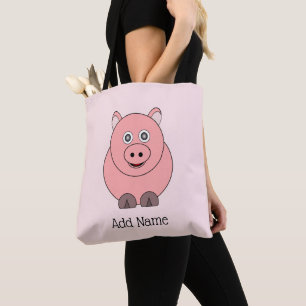 Pig Design Personalised Tote Bag