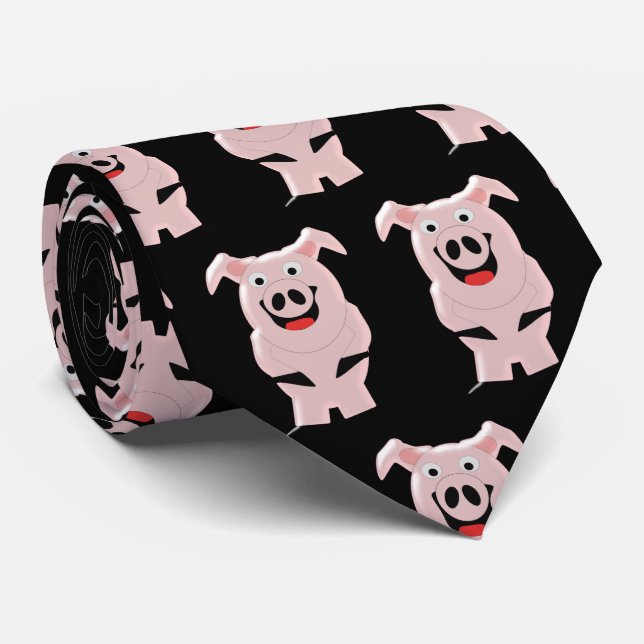 Pig Design Tie (Rolled)