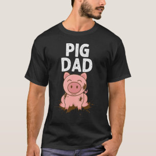 Pig  Designs For Dad Men Hog Swine Animal Pork T-Shirt