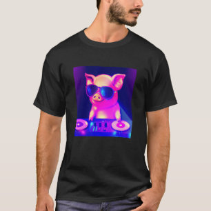 Pig DJ Party Club Disk Jockey Gif EDM Dance Club T-Shirt