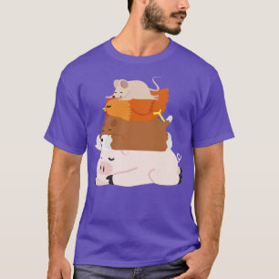 Pig Dog Chicken Mouse Stack Funny T-Shirt