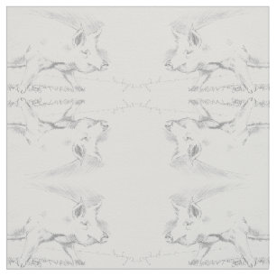 pig drawing fabric