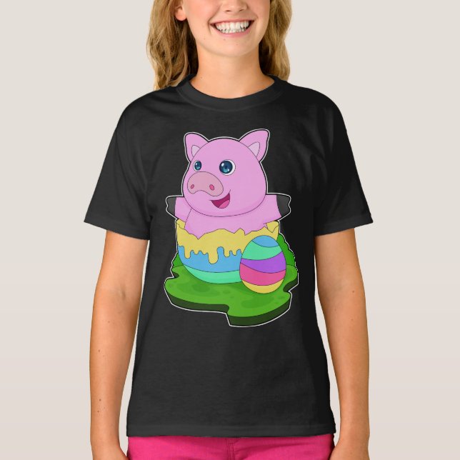 Pig Easter Easter egg T-Shirt (Front)
