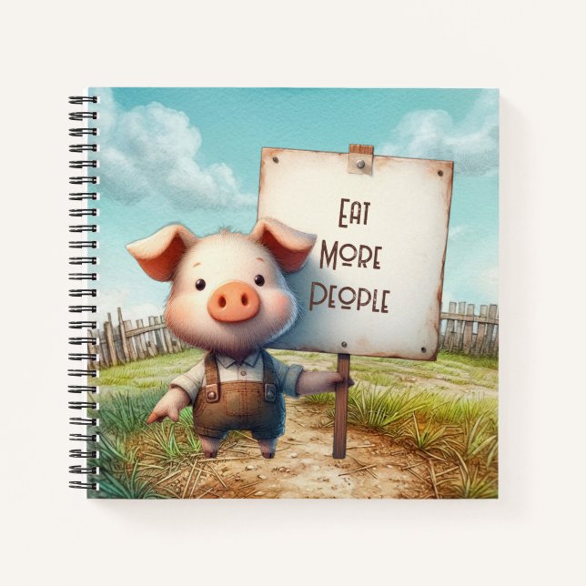 Pig - Eat More People Notebook (Front)