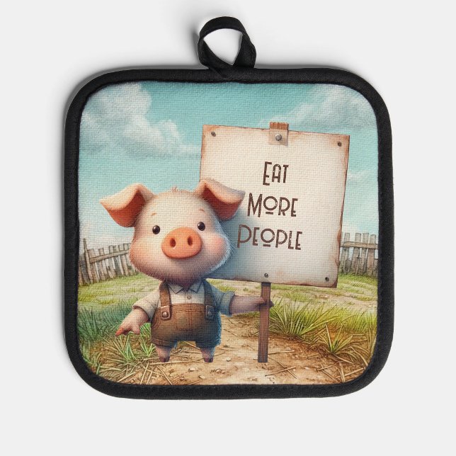 Pig - Eat More People Oven Mitt Pot Holder (Creator Uploaded)