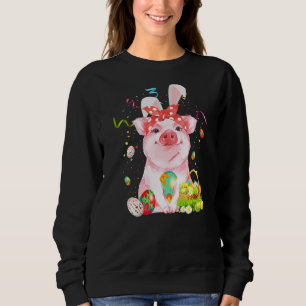 Pig Egg Hunting Basket Easter Bunny Spring Easter Sweatshirt