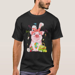 Pig Egg Hunting Basket Easter Bunny Spring Easter T-Shirt