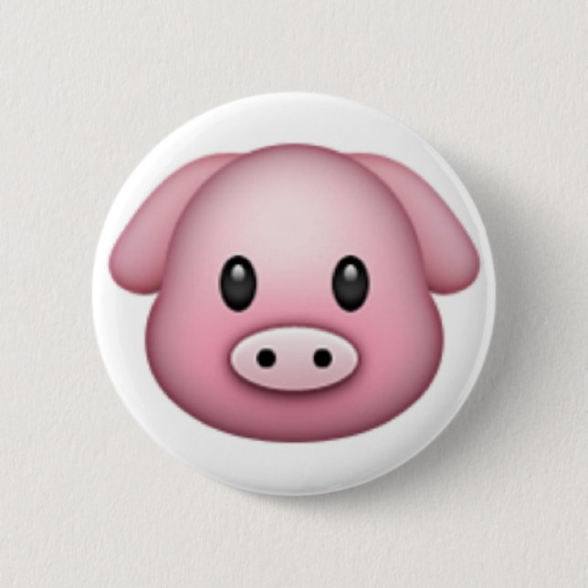 Pig Emoji 6 Cm Round Badge (Front)