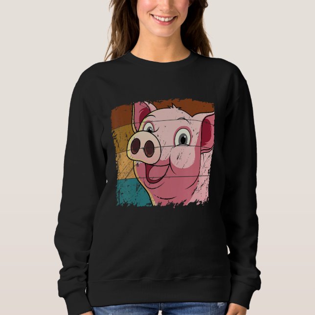 Pig Face, Animal Lover For Men Women, Farming Farm Sweatshirt (Front)