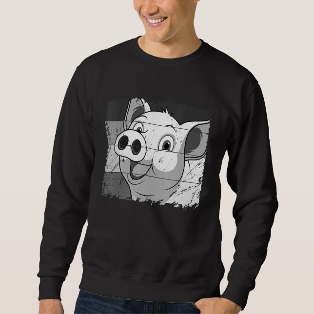 Pig Face, Animal Lover For Men Women, Farming Farm Sweatshirt (Front)