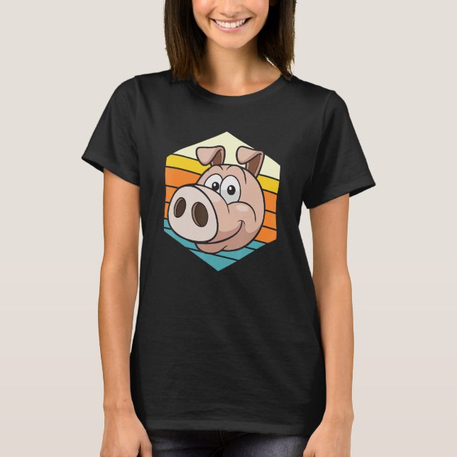 Pig Face, Animal Lover For Men Women, Farming Farm T-Shirt (Front)