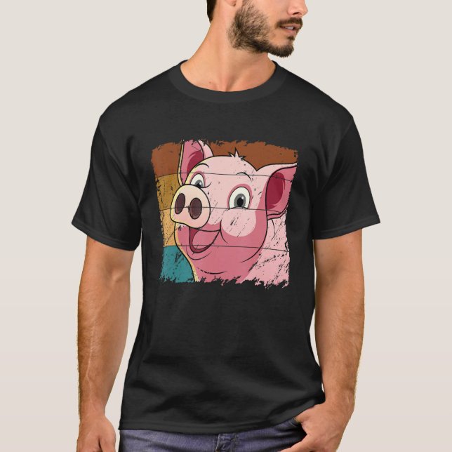 Pig Face, Animal Lover For Men Women, Farming Farm T-Shirt (Front)