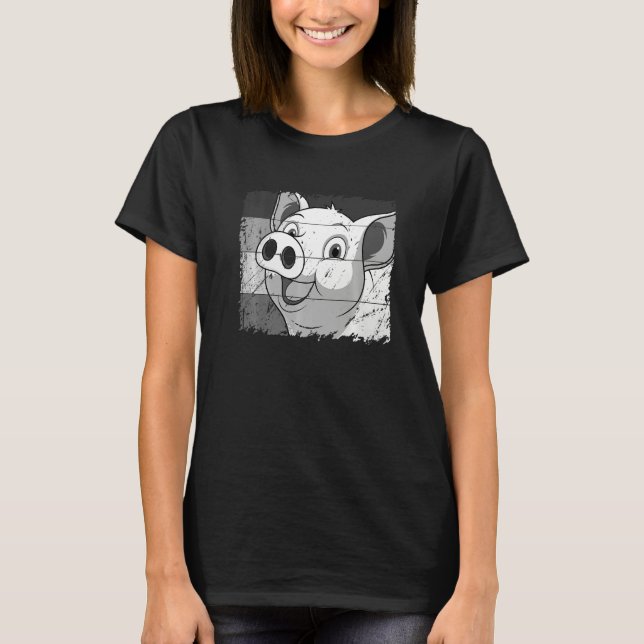 Pig Face, Animal Lover For Men Women, Farming Farm T-Shirt (Front)