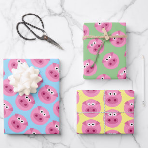 Pig face cartoon custom colour wrapping paper shee