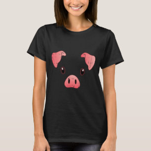 Pig Face Costume Cute Hog Halloween Animal Kids T-Shirt