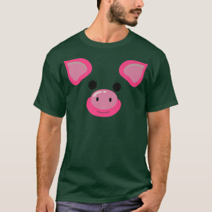 Pig Face Costume Funny Halloween For Cute Pig Love T-Shirt
