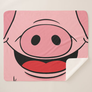 Pig Face Sherpa Blanket