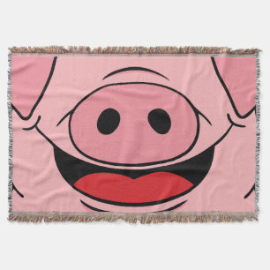 Pig Face Throw Blanket