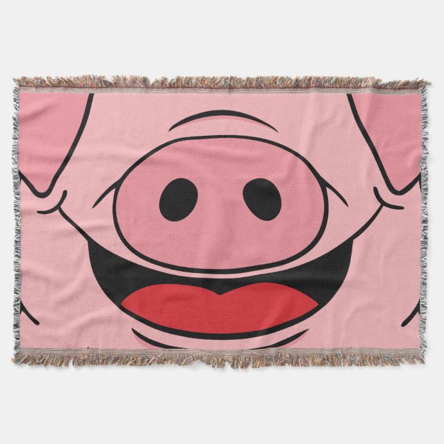 Pig Face Throw Blanket (Front)
